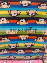 Polyester Cotton Printed Knitted Fleece Fabric thumbnail-1