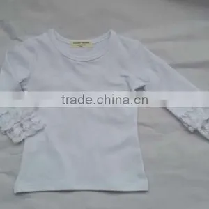 Baby Classic Style Long Sleeve Lace Shirt,Ivory White Lace T Shirts for Girls thumbnail-2