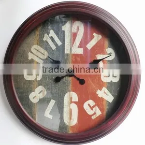 Dia 43.5 cm Rustic Round Metal Wall Clock, thumbnail-1