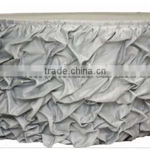 Modern Design Satin Ruffled Wedding Table Cloth thumbnail-1