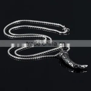 Wholesale Fashion Jewelry on Antique Buffalo Horn Necklace With Chain for Men thumbnail-2
