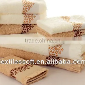 Elegant High-grade Pure Cotton Embroidered Towel Set With Tassel thumbnail-1