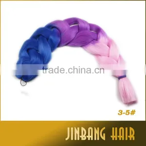 3tone Ombre Braiding Hair 64 PurplePinkBlue Jumbo Braids Hair Synthetic Box Braids Hair thumbnail-2