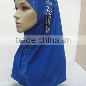 H284 New Style One Piece Hijab With Handmade Chains and Beadings thumbnail-6