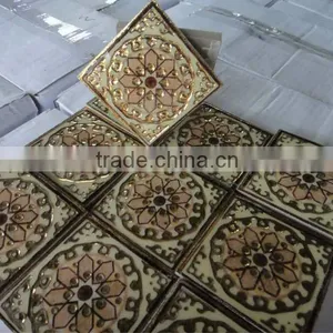 Hot Sales Ceramic Decoration Polishd Golden Tacor 80*80mm 73X73MM TILES thumbnail-1