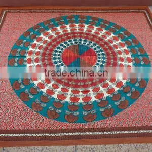 Peocock Round Mandala Multicolours Tapestry thumbnail-5