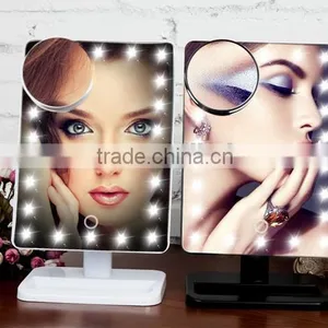 New Products Two Sides Foldable Solid Colored Portable LED Light Pocket Makeup Mirror thumbnail-6