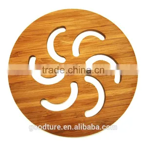 Round Flower Skeleton Bamboo Placemat Table Mat Coaster thumbnail-1