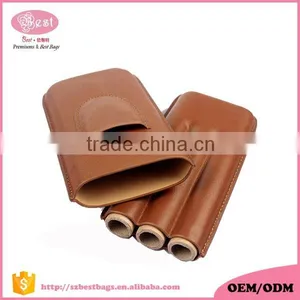 Travel Spanish Cedar Veneer Leather Cigar Case thumbnail-4