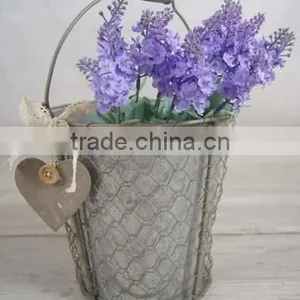 Round Barrel Decorative Metal Planters thumbnail-2