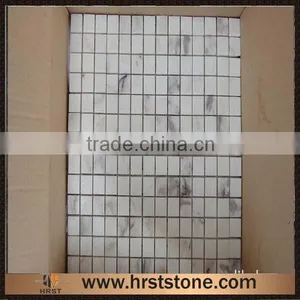 Italian Round Calacatta White Marble Mosaic thumbnail-2
