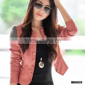 Bright Color Womans PU Jacket thumbnail-1