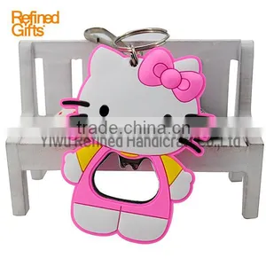 Manufacture Hello Kitty Beer Openers Silicone Keychain thumbnail-4