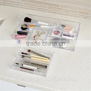 Excellent Acrylic Trays Wholesale,clear Acrylic Tray for Cosmetic Tool With Dividers thumbnail-2
