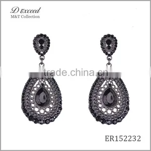 Yiwu Jewelry Factory D Exceed Fashion Crystal Silver Plating Water Drop Earrings Resin Alloy Dangle Earrings thumbnail-3