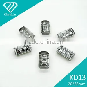 KD13 Rectangle Flat Back Sew on Acrylic Rhinestones for Fashion Decoration, Craft Making, Garment Bags Accessories thumbnail-2