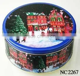 Christmas Cookie Tin Box, Round Tin Can Set for Christmas thumbnail-1
