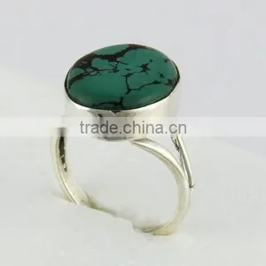 Precious !! Blue Turquoise 925 Sterling Silver Ring, 925 Sterling Silver Jewelry, Silver Jewelry India thumbnail-6