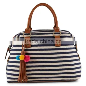 Stripe Canvas Bag for Women thumbnail-1