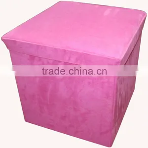 Stronger!! Pink Foldable Storage Ottoman thumbnail-1