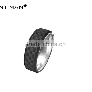 Hot Sale in US Austrilia Russian 8mm Tungsten Carbide Ring Men's Wedding Band Ring Inlay cz Black Carbon Fiber Ring Band thumbnail-2