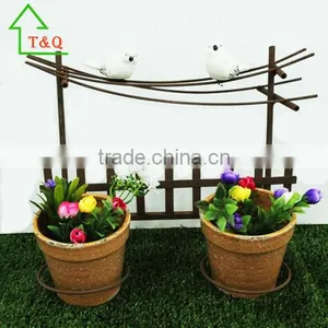 Large Metal Ceramic Heart Bird Plant Pots Garden thumbnail-3