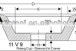 11V9-70 Degree Diamond Cup Grinding Wheel thumbnail-2