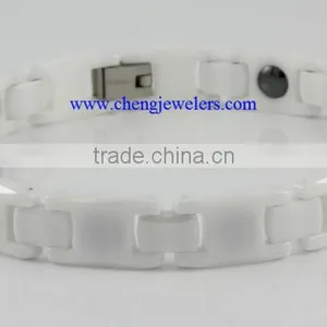 High Quality Ceramic Jewels White Magnetic Bracelet thumbnail-1
