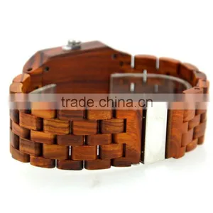 Fashion Wood Wrist Watch With Custom Logo Red Sandalwood thumbnail-3