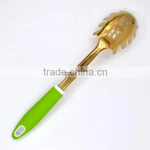 Classic Quality China Manufacturer Gold Plating Stainless Steel Spaghetti Server Spoon thumbnail-2