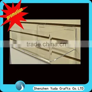 Customized Transparent Acrylic Slatwall Display, 5 Side Acrylic Cube Display Box thumbnail-1