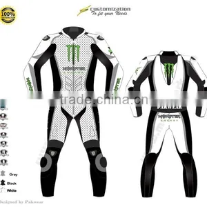 Women Motorbike Leather Suits & Black and White Combination / Style-PW-1122 thumbnail-1