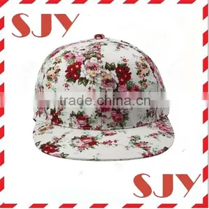 Hawaii Floral Print Flat Bill Hip-hop Baseball Cap thumbnail-1