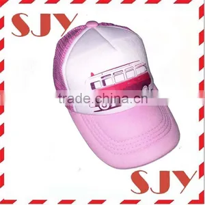 Flat Billed Trucker Cap With Mesh Back M L XL Adjustable Hat thumbnail-3