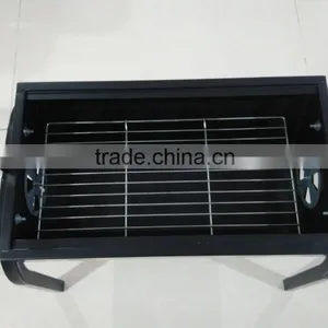 Black Steel Rectangle Small BBQ Geill With Motor and Fork thumbnail-5