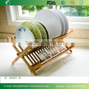 BH002/New Design Bamboo Kitchen Cabinet Dish Rack Durable Dish Drying Rack Kitchenware thumbnail-1
