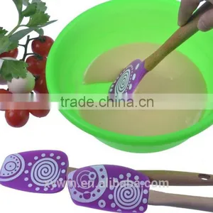 Premium Bamboo Silicone Spatula Utensil Set of 3 thumbnail-2