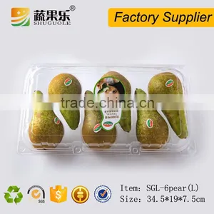 Eco-friendly Disposable Clear Plastic Pear Fruit Clamshell Packaging Box thumbnail-4