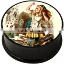 Beautiful Girl Print Acrylic Black Flesh Ear Plug Decorative Piercing Ear Plugs thumbnail-1