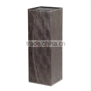 Chinese Factories Wholesale Custom PU Leather Single Bottled Wine Box, Deep Coffee Color Gift Box thumbnail-1