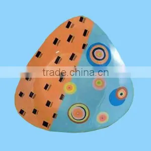 Hand Built Triangular Hand Painted Ceramic Platter thumbnail-1