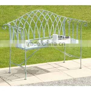 Wrought Iron 2 Seater Bench thumbnail-4