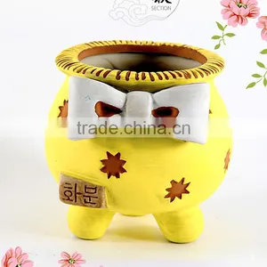 Korean Style Hand Painting Ceramic Small Decorative Flower Pots thumbnail-2
