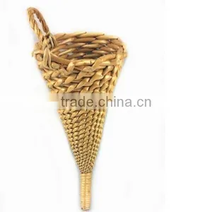 100%handmade Craft Exquisite Wicker Cone Shape Flower Basket thumbnail-1