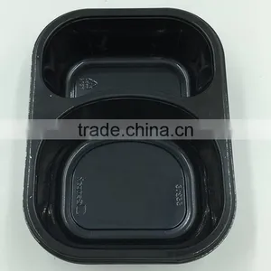 Hot Hot Hot Sale Black Plastic Disposable Microwave Lunch Box Food Container thumbnail-1