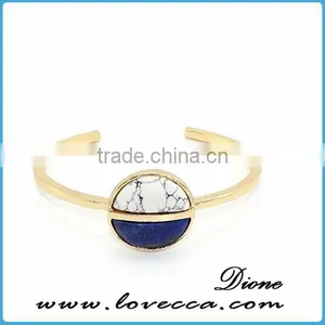 2016 New Trendy Single Wire Cuff Stone Bangle thumbnail-5
