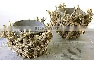 Tree Root /flowerpot/flower Holder /root Carving Countryside Style thumbnail-1