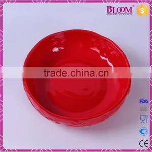 Red Glazed Ceramic Candy Dish Wedding Favors thumbnail-4