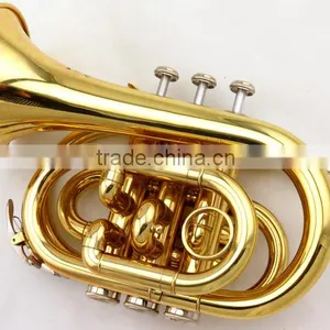 Chinese Cheap Gold Pocket Trumpet thumbnail-1