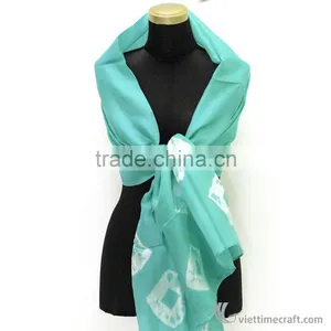 Spilled Color Authentic Silk Scarf, Handicraft, Made in Vietnam, thumbnail-2